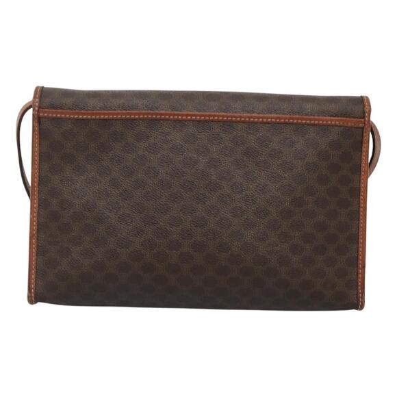 CELINE Macadam Canvas Shoulder Bag Pvc Leather Brown Gold - Picture 3 of 12